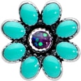 thumbnail image 2 of Body Candy 16G Womens 6mm Stainless Steel Flower Teal Petals Helix Jewelry 1/4, 2 of 7