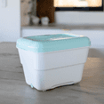 thumbnail image 2 of Strucket Mini: Interlocking Strainer & Small Bucket with Drain (1 Gallon). Home Essentials for Kitchen, Camping, Cleaning. Bucket/Colander for Washing Food, Pasta Strainer, BPA Free (Aqua White), 2 of 8