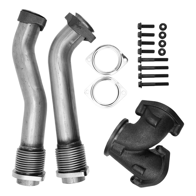 Exhaust Manifold Bellowed Up Pipes Kit, Bellowed Up Pipe Kit Heat For 7.3L Diesel