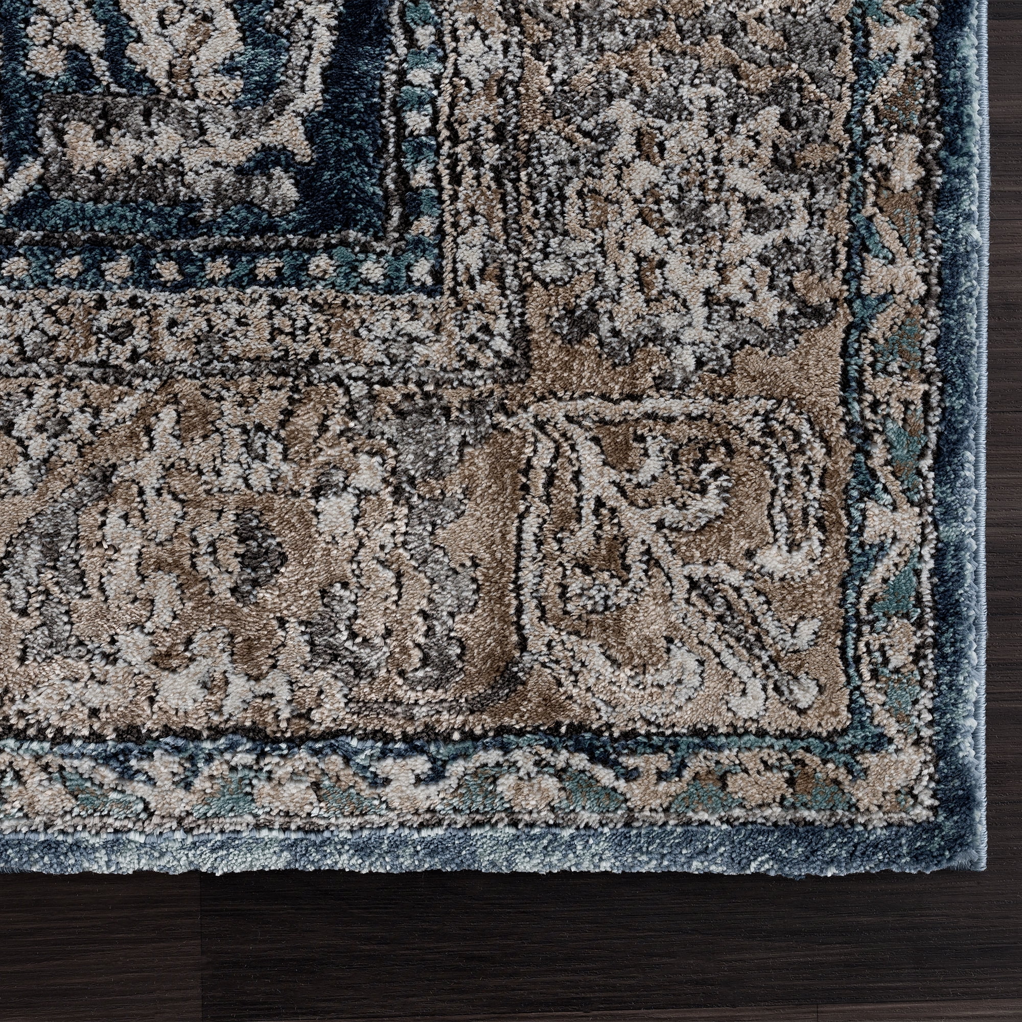 United Weavers Edinson Jisun Transitional Border Area Rug, Blue, 5'3" x 7'2"