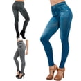 thumbnail image 4 of Skymirror Women Jeans High Waist Slim Denim Print Stretch Pencil Pants for Work, 4 of 8