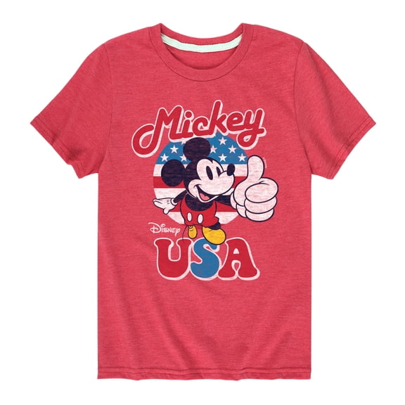 Disney - Americana - Mickey Mouse USA Flag - Toddler And Youth Short Sleeve Graphic T-Shirt