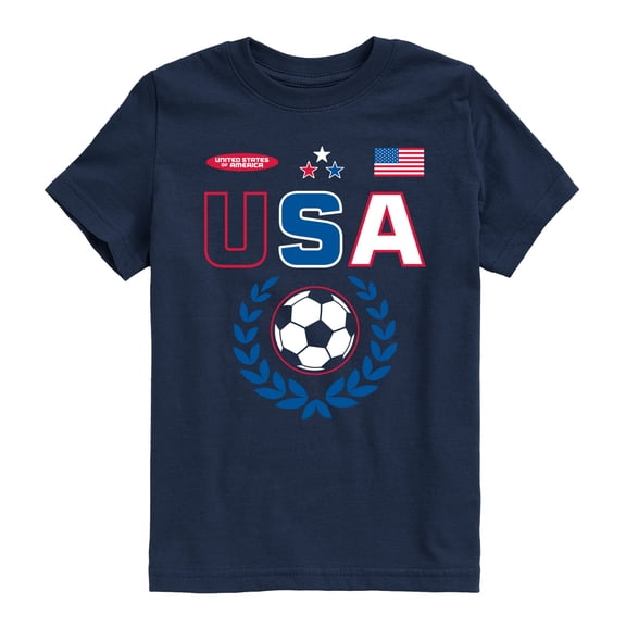 Instant Message - USA Soccer Jersey - Youth Boys Short Sleeve Graphic T-Shirt
