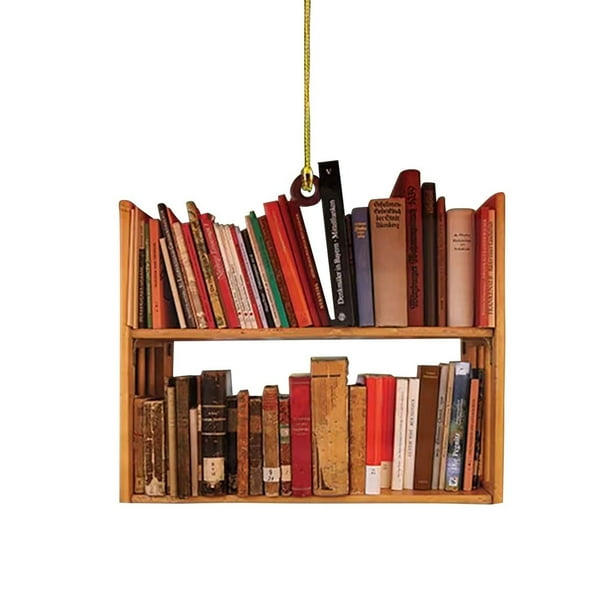 Libros navideños para colgar en el coche, adornos para el árbol de Navidad