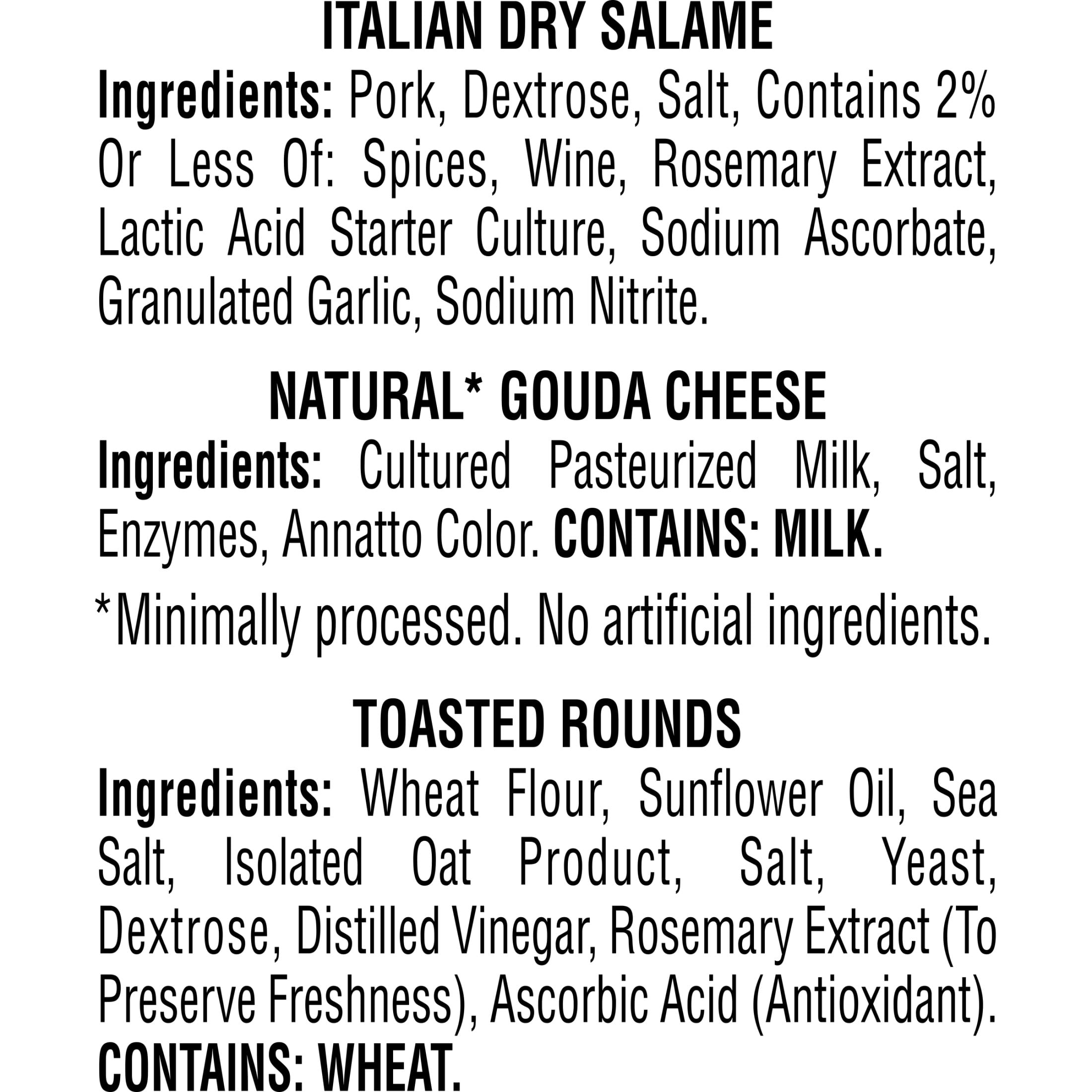 Hillshire Snacking Protein Italian Dry Salami and Gouda Cheese Snack Kit, 2.8 oz (Refrigerated)