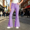 thumbnail image 6 of WERYOUNG School Uniform For Girls Elastic Waist Plaid Flared Leg Trousers Kids Loose Fit Back To School Pants 15-16 Years, 6 of 6