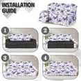 thumbnail image 6 of Xoenoiee Purple Daisy Flower Print Stretch Recliner Covers, 8 Pieces Recliner Slipcovers Soft Couch Cover for 3 Seater Non Slip Furniture Protector with Pocket, 6 of 7