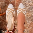 thumbnail image 2 of FRSASU Women's Flats Shoes Pointed Toe Knit Ballet Comfortable Dressy Slip On Flat Classic Ballet office Work Shoes Beige, 2 of 7