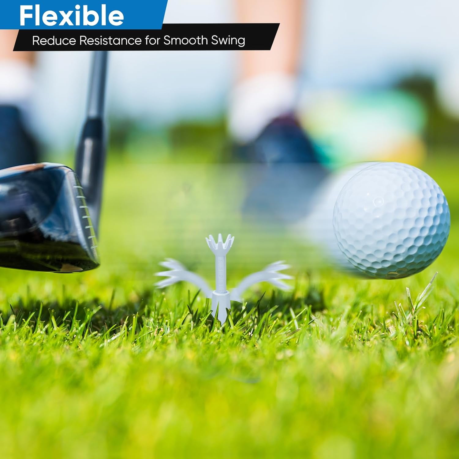ABPETE Adjustable Golf Tees - Unbreakable Rubber Golf Tees for Driving Range & Simulator - Essential Golf Accessories for Men Indoor & Outdoor Practice, Durability and Stability Golf Tees