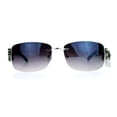 thumbnail image 2 of Luxury Rimless Art Deco Metal Chain Arm Fashion Sunglasses Silver Smoke, 2 of 4