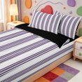 thumbnail image 3 of Erosebridal Geometric Stripes Print Zipper Full Size Comforter Sets with Fitted Sheet and 2 Pillowcases,Abstract Lines Zipper Bedding Set,Black Reversible,4pcs, 3 of 7