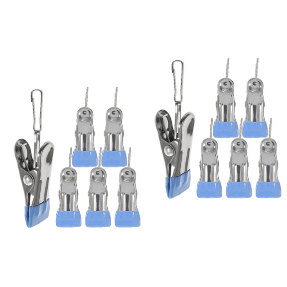 Raindrops 12 Pcs  Stainless Steel Clothespins Heavy Duty Laundry Clothes Pin Clothing Clips