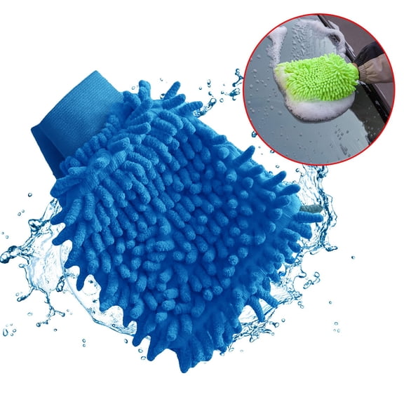 BotaniNest Car Wash Washing Microfiber Chenille Single Side Cleaning Glove Washer Tool