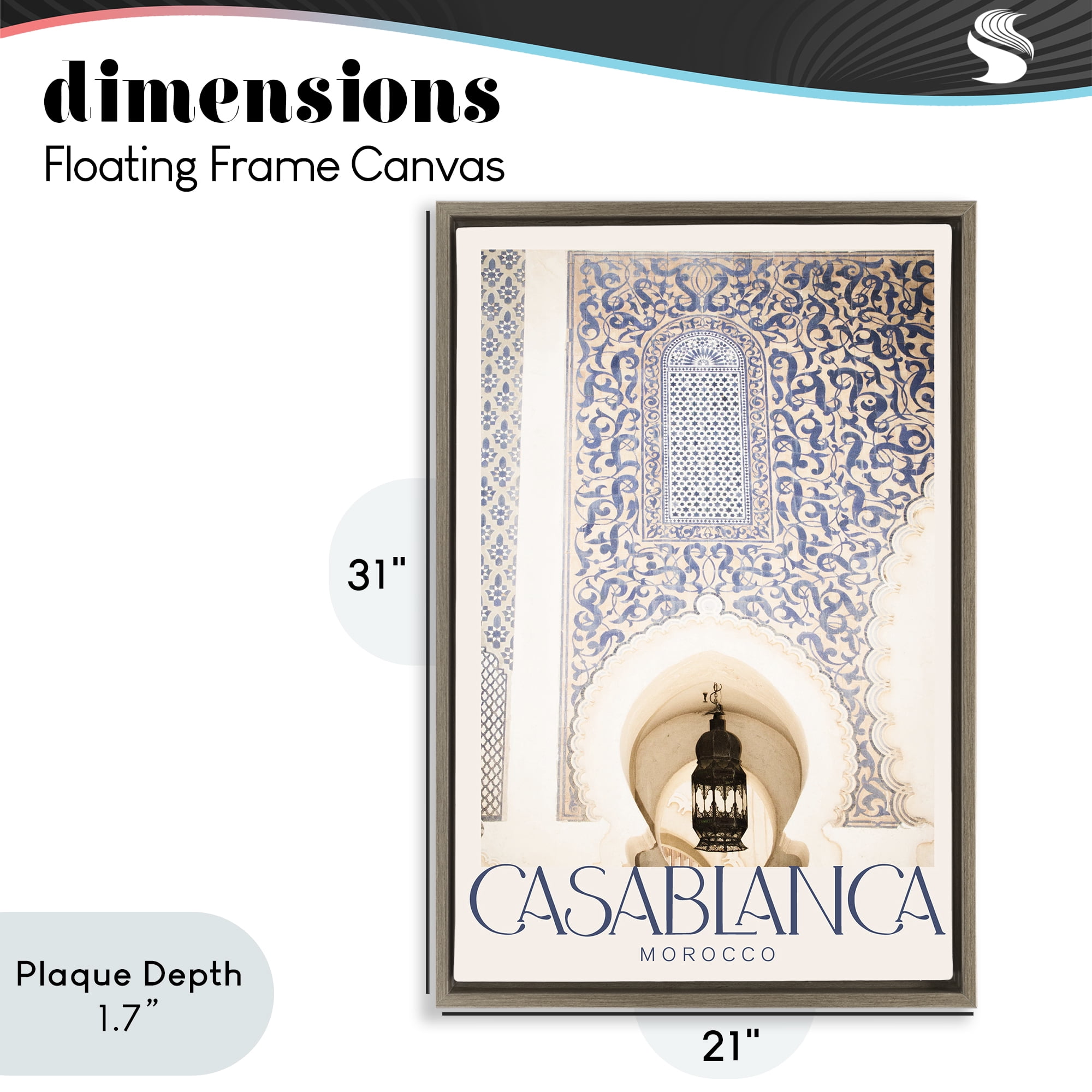 Stupell Industries Ornate Casablanca Architecture Brown Framed Floater Canvas Wall Art, design by Emily Navas