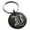 Black, variant on Stainless Steel Letter B Initial Royal Monogram Engraved Small Medallion Circle Charm Keychain Keyring
