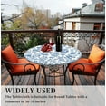 thumbnail image 5 of Round Tablecloth with Elastic Edge, 36-60Inch Waterproof Table Cloth for Dinner, Outdoor, Picnic, 52inch, Blue and White Flower, 5 of 6