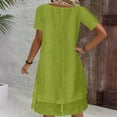 thumbnail image 7 of Elvqul Womens Dresses Short Sleeve Scoop Neck Dresses for Women Plus Size Solid Pullover Long Dresses Green Chic, 7 of 7