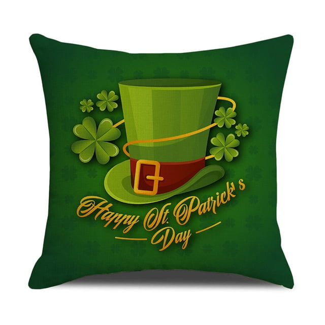 Advancent Funda de cojín, accesorio decorativo, cremallera oculta, suministro para el día de San Patricio, funda de almohada con patrón verde, Decoración del hogar doce SXYM50