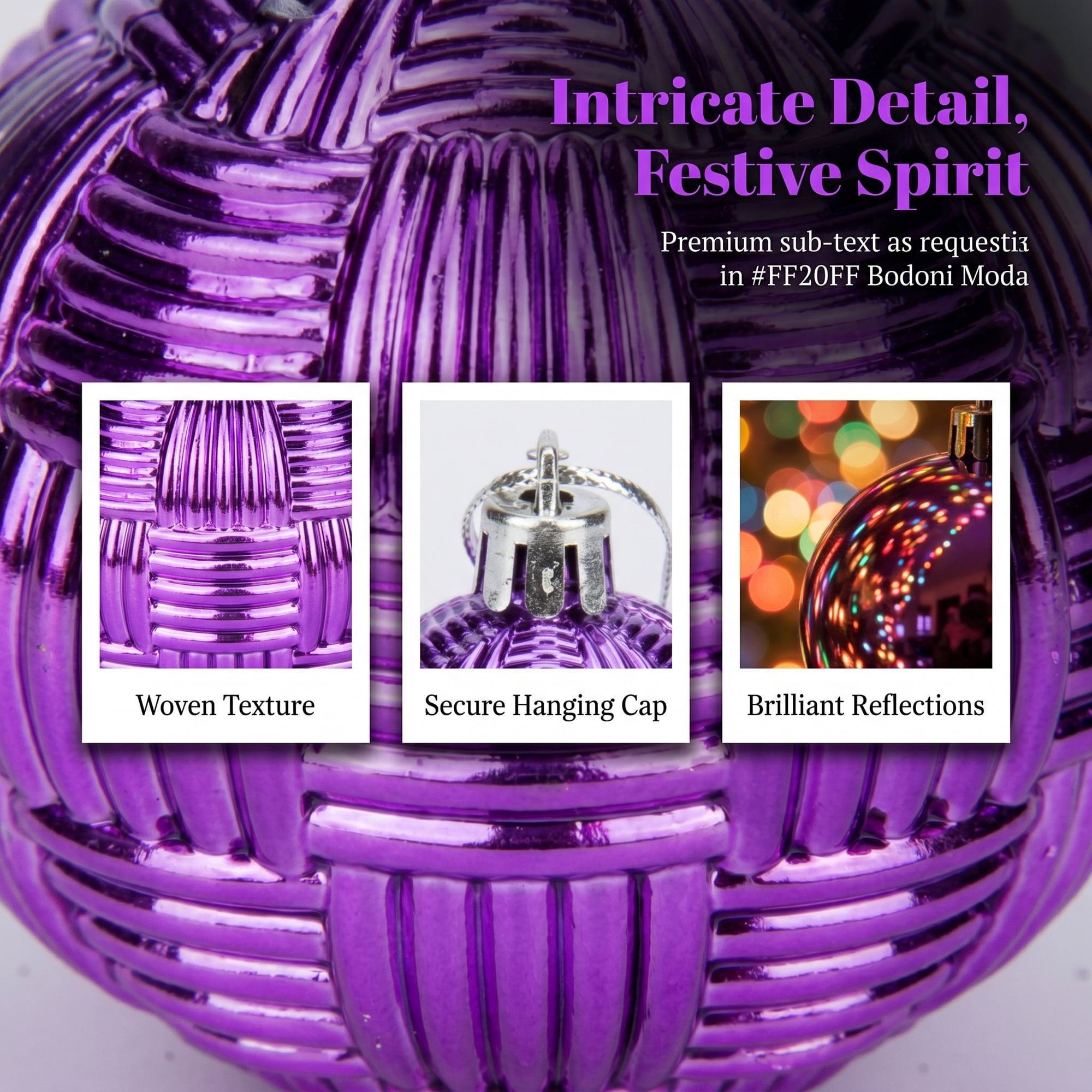 Unique Bargains 6Pcs Woven Texture Balls Mini Decorative Spheres Orbs Purple 1.6"
