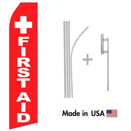 - First Aid Econo Flag | 16ft Aluminum Advertising Swooper Flag Kit with Hardware