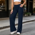 thumbnail image 3 of Wide Leg Legging For Women Elastic High Waist Stretchy Athletic Trouser Fall Casual Workout Yoga Activewear Pants, 3 of 7
