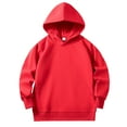 thumbnail image 3 of Spazoro Toddler Girls Swearshirts, Long Sleeve Hooded Solid Color Fall Winter Casual Pullover Tops for Girls Red Size 9-10T, 3 of 3