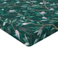 thumbnail image 4 of Ambesonne Floral Fitted Sheet, Magnolia Flowers Watercolor, King Size, Reseda Green and Hot Pink, 4 of 5
