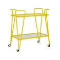 thumbnail image 2 of Linon Lawsonia 2-Tier Mid-Century Mobile Bar Cart with Mirrored Top, 32.5" Tall, 27 lb, Yellow, 2 of 15