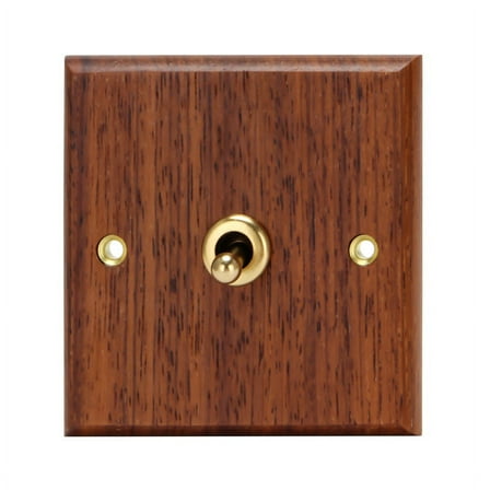 86 Type Solid Wood Panel Switch Wall Light Retro Brass Toggle Grain Electrical Socket 1-