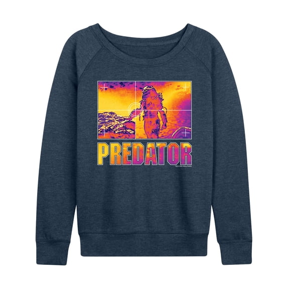 Predator - Thermal Vision Women's Lightweight French Terry Wide Neck Long Sleeve Graphic Shirt