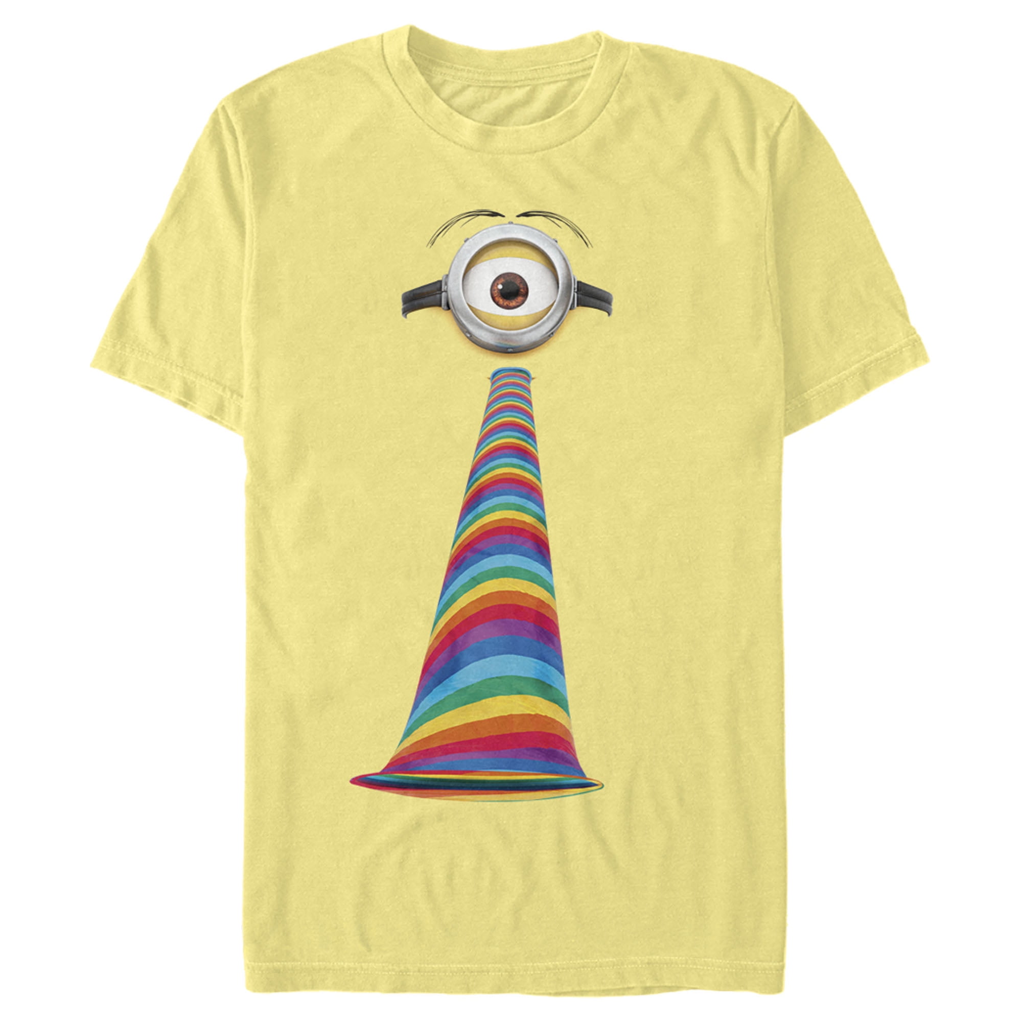 Men's Despicable Me Minions Stuart Birthday Big Face  Graphic Tee Banana Medium