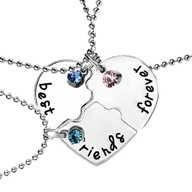 Collar estilo Europa y Estados Unidos, collar de tres piezas, buen amigo, collar de amor para siempre, accesorios