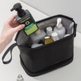 thumbnail image 4 of PU Leather Dry Wet Detachable Washing Bag Foldable Travel Storage Bag Waterproof Cosmetic Storage Bag for Women Men, 4 of 7