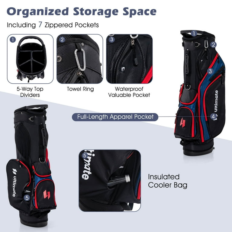 新作‼:Ultimate Golf Kit Red, White & Blue Costway Men's Complete Golf Club Set Blue with Stand Bag