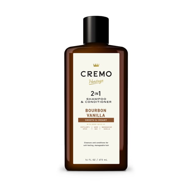 Cremo 2-in-1 Mens Shampoo & Conditioner, Bourbon Vanilla Scent, 16
