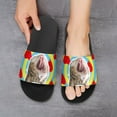 thumbnail image 6 of GZHJMY Stylish Slides for Women Men, Cat Head with Bright Hearts Collage Soft Flexible Slip-on Sandals Slippers, 6 of 7