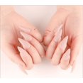 thumbnail image 2 of 24 uñas postizas mate color puro medio largo Stiletto almendra prensa en uñas puntas postizas manicura de dedos artificiales para mujeres y niñas (negro) Ormromra JQWJ509-6, 2 of 3
