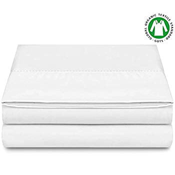 BIOWEAVES 100% Organic Cotton 1 Fitted Sheet Only 300 Thread Count Soft Sateen Weave GOTS Certified with deep Pockets King, Light Grey