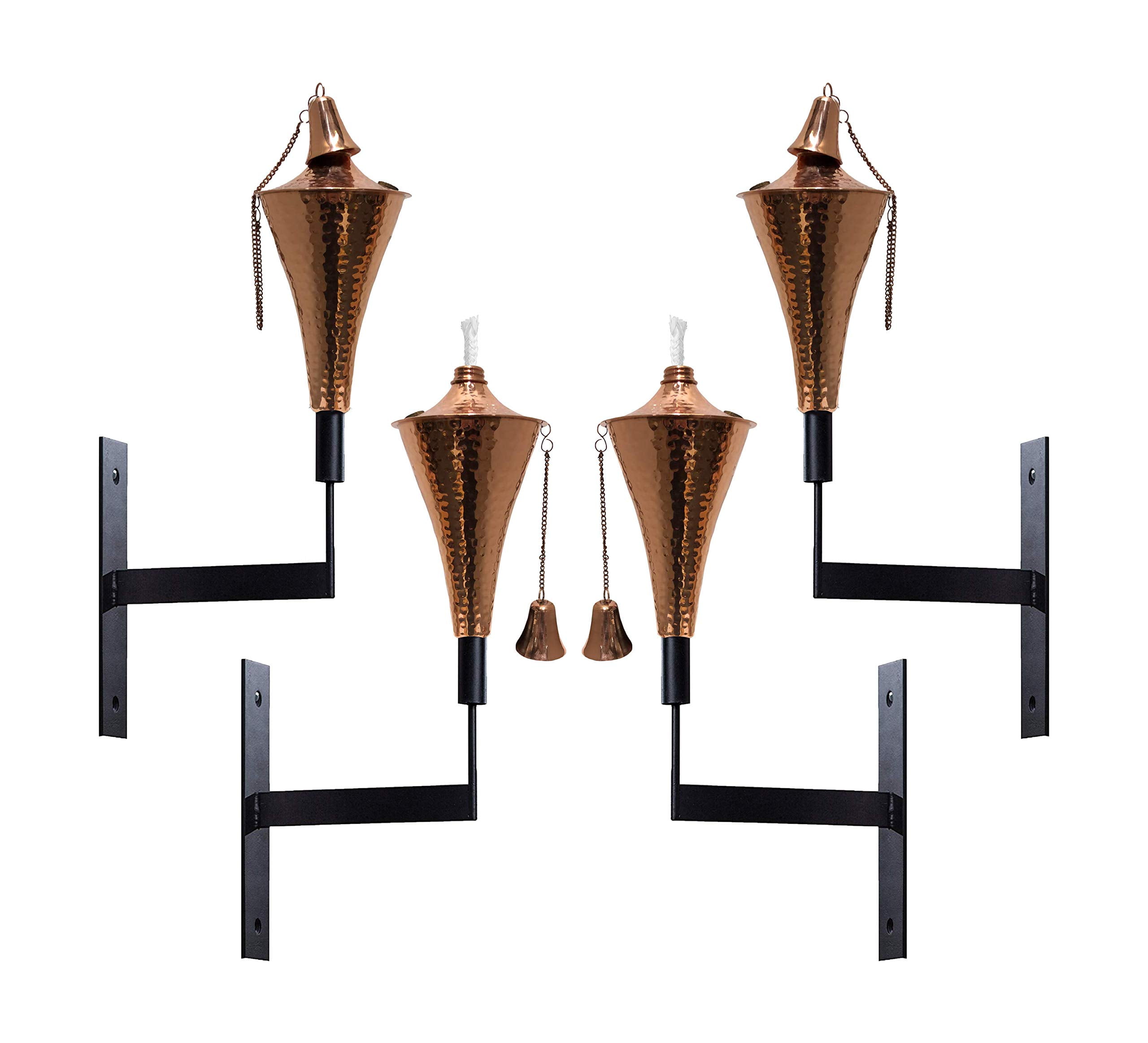 Oahu Wall Mount Oil Lamp Set of 4 Modern Wall Sconce Torches with