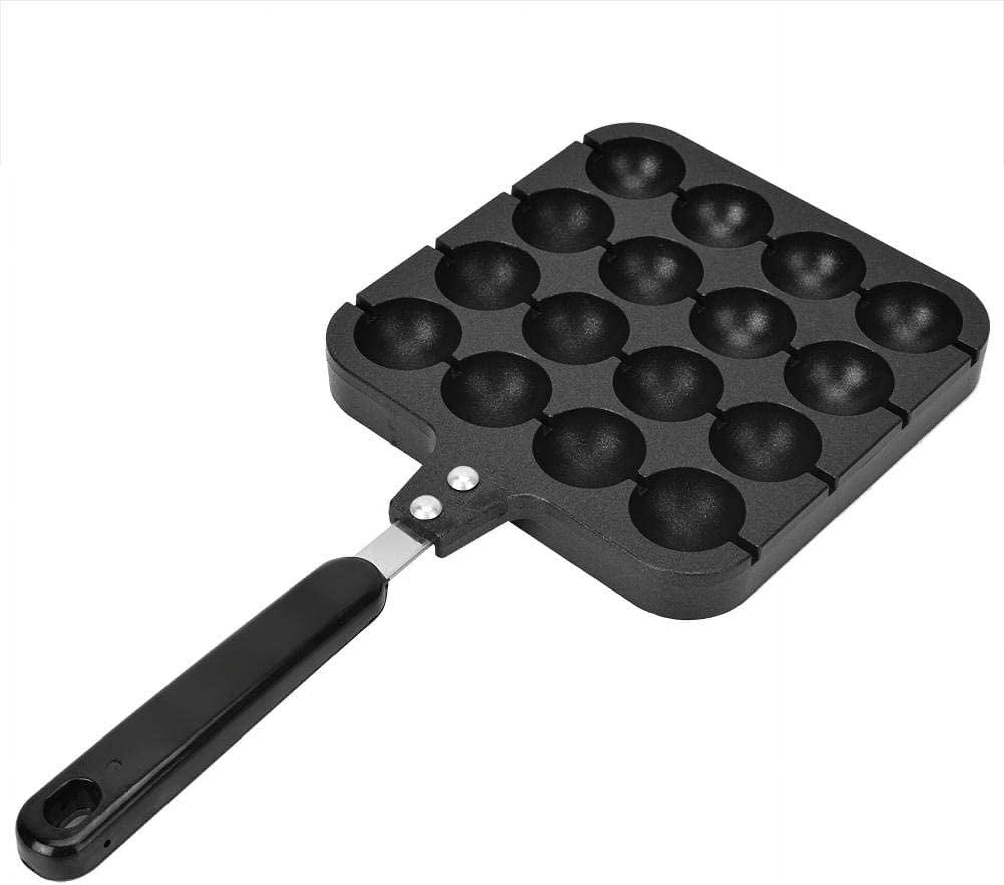 Takoyaki Grill Pan，Takoyaki Pan with Handle Takoyaki Grill Pan Non-Stick Takoyaki Grill Pan Plate Baking Pan Tray Octopus Pellets Mold Takoyaki Pan 16 Holes，4 Baking Needles