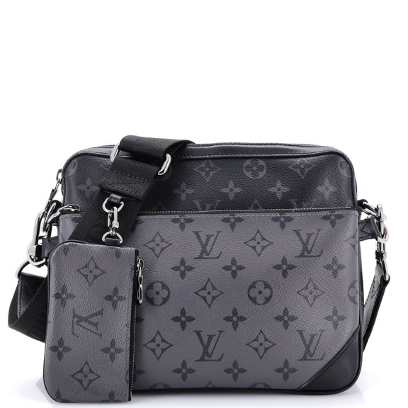 Pre-Owned Trio Messenger Bag Reverse Monogram Eclipse Canvas By Rebag