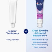 Crest 3DWhite Advanced Whitening Toothpaste, Radiant Mint, 3.3 oz, 3 Pack