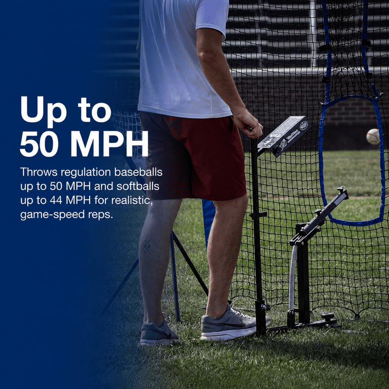 Louisville Slugger Black Flame Pitching Machine, Manual, Up to 50