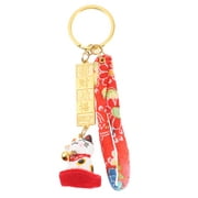 Key Ring Art Craft Pendant Fortune Keychain Maneki Neko Car School Bag Charms Men and Women