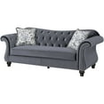 thumbnail image 2 of Furniture of America Tufted Traditional Flannelette Elizabeta Sofa, Gray, 2 of 4