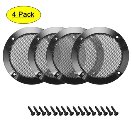 Unique Bargains 4pcs 3  Speaker Grill Mesh Decorative Circle Woofer Guard Protective Cover Audio Accessories Black price history on PriceWatchPro
