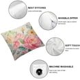 thumbnail image 4 of Nawypu  Pink Peonies Flower Throw Pillow Cover Watercolor Floral Elegance Bloom Leaf Bud Botanical Petal Pillow Case 2pcs Decorative Men Women Boy Girl Room Cushion Cover for Home Couch Bed, 4 of 6