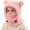 Pink, variant on 3 in 1 Beanie Hat with Scarf and Mask Boys Girls Cute Thermal Adjustable Hats with Ear Winter Flannel Scarf Mask Set
