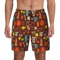 thumbnail image 2 of Goofa Retro Coffee Printed Men's Swim Trunks Board Shorts Quick Dry Mens Swimming Trunks with Compression Liner,Breathable Fit Hawaii Beach Shorts-Medium, 2 of 9