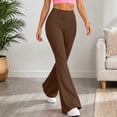 thumbnail image 6 of Ovbmpzd Flare Yoga Pants for Women Petite Tummy Control Brown Leggings Casual Mid Waist Long Leggings,XL, 6 of 6